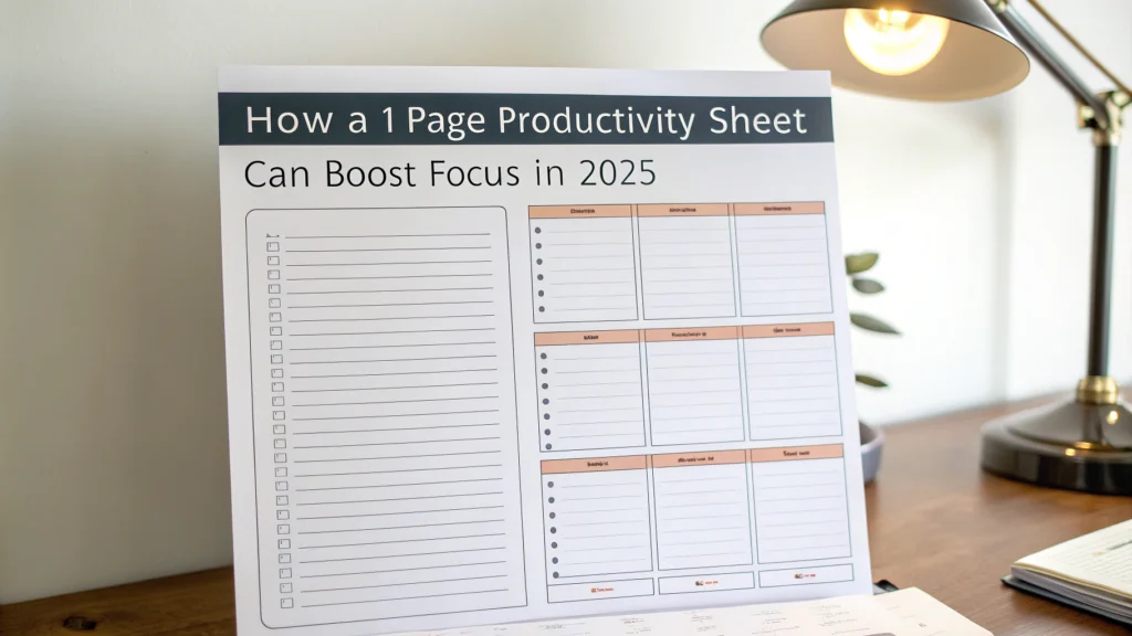 1 page productivity sheet