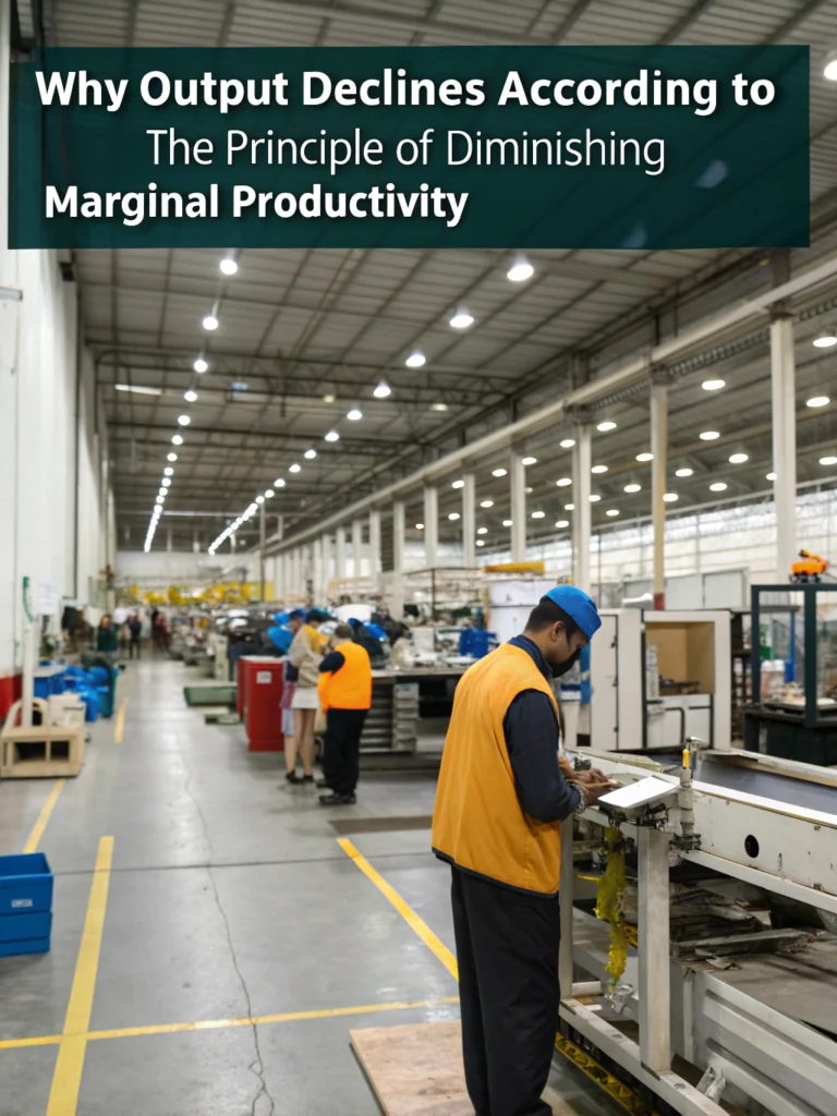 according to the principle of diminishing marginal productivity
