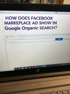 does facebook marketplace ad show in google organic search