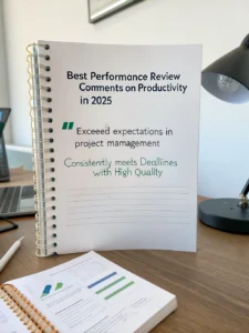 performance review comments on productivity