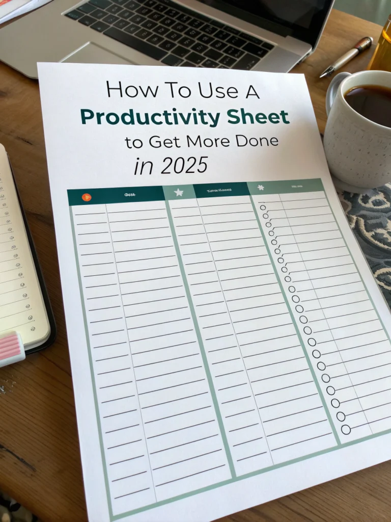 productivity sheet