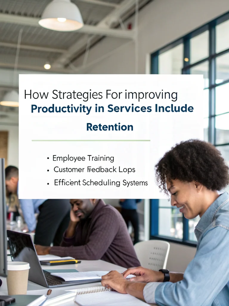 strategies for improving productivity in services include __________.
