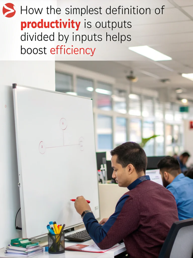the simplest definition of productivity is outputs divided by inputs.