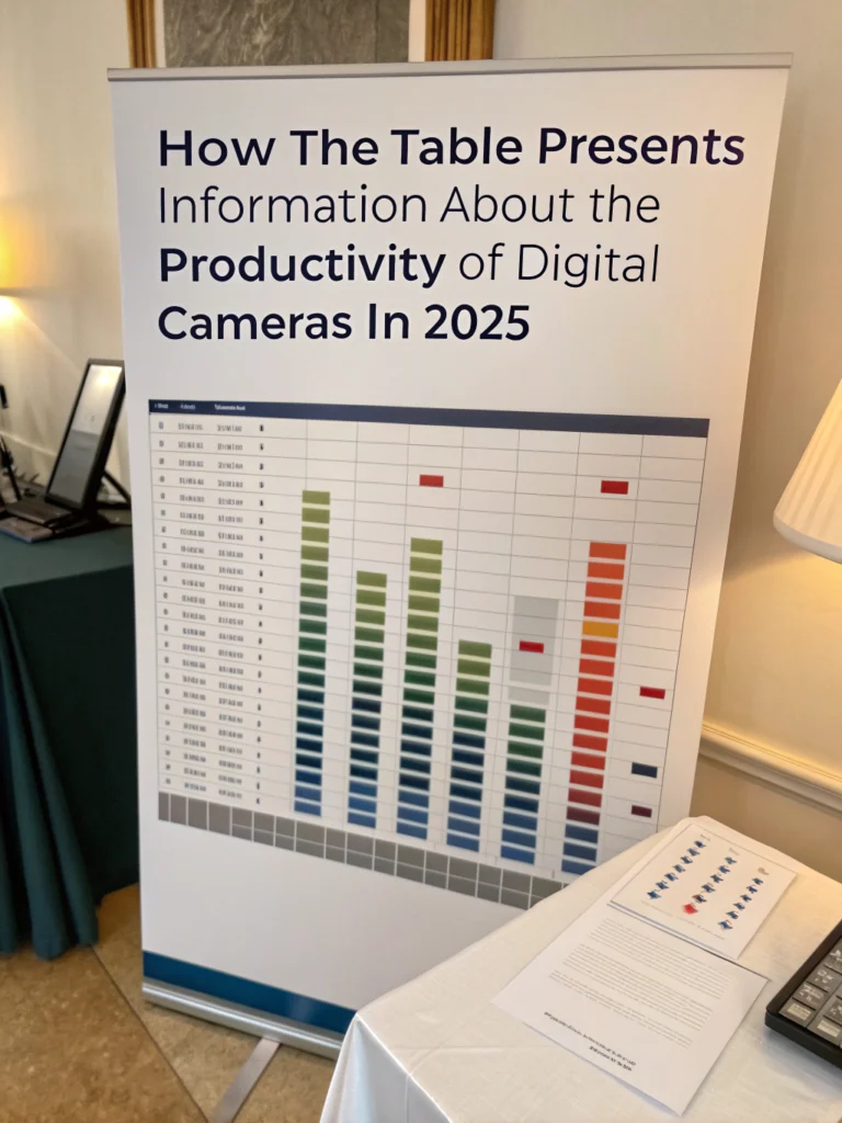 the table presents information about the productivity of digital cameras